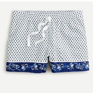 NWT J. Crew Seaside Short in Blue Ribbon Block Print